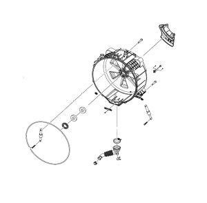 Samsung DC97-19673B Washer Back Semi Tub Assembly 