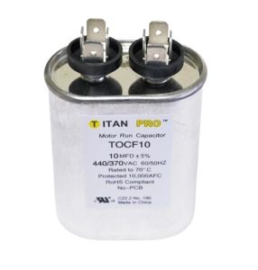 Packard TOCF10 Oval Motor Run Capacitor 10 Microfarad 440/370V
