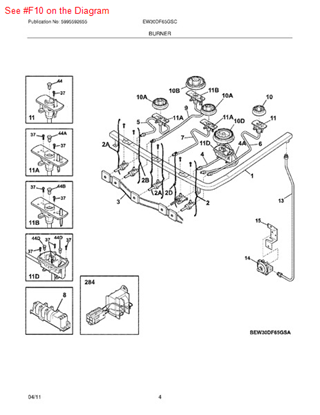 Frigidaire 316510800 Range 5K Sealed Burner