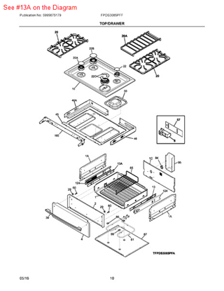 Frigidaire 318259508 Range Drawer Glide