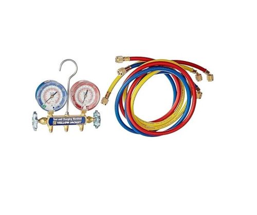 Ritchie Yellow Jacket 42004 Manifold W/ 3-1/8" Gauges 