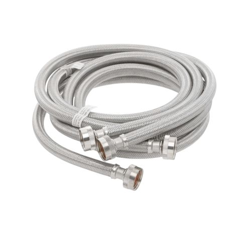 EZ-FLO 48372 Washer Hose Connectors 6' Stainless Steel Pack-2