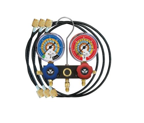Mastercool 93518-TP 2-Way Thermcouple Manifold Capiliries Aluminium W/3-18''