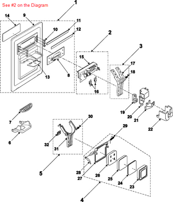 Dispenser Board Cover For Samsung -Part# Da97-00409d