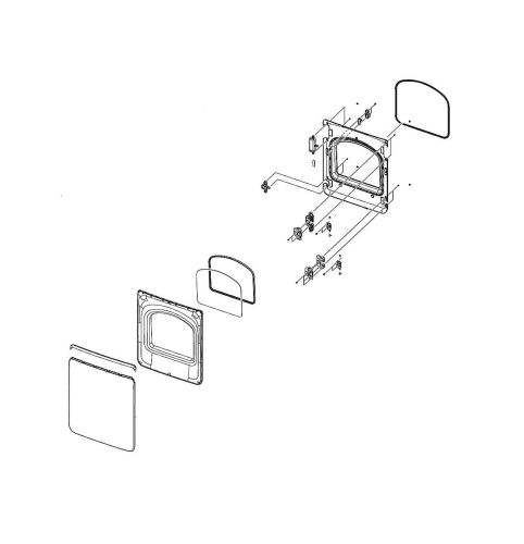 Samsung DC97-18995D Dryer Door Assembly DV7000R DVE50R5400W