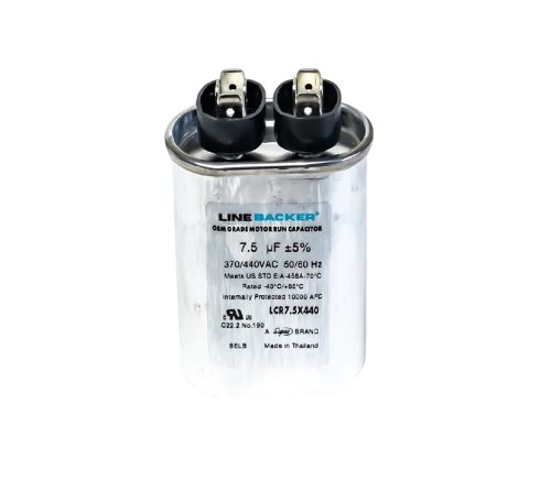 Supco LCR7.5X440 Oval Run Motor Capacitor 7.5 MFD 370/440 V