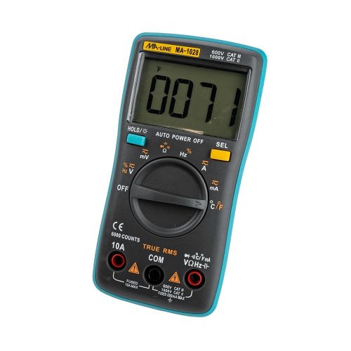 Monti And Associates Inc MA-1028 Digital Multi-Meter W/Temperature True RMS-CAT III 600V