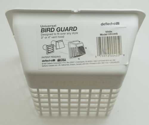 3'-4" UNIVERSAL BIRDGUARD WHTE For DEFLECTO CORPORATION Part# UBGWB