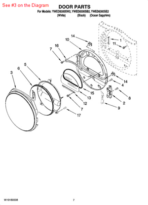 Whirlpool W10182081 Dryer Outer Door Ring