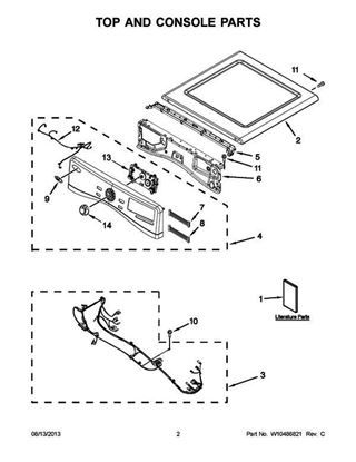 Whirlpool W10337783 Dryer Panel