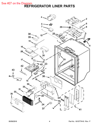 Whirlpool W10470981 Refrigerator Damper Gasket