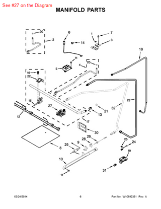 Whirlpool W10503587 Oven Thermostat 