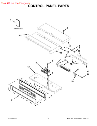 Whirlpool W10588718 Microwave Control Panel