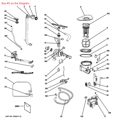 General Electric WD01X10306 Dishwasher Guide Casing