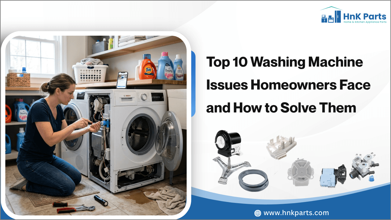 Top 10 Washing Machine Issues Homeowners Face and How to Solve Them-HnK Parts
