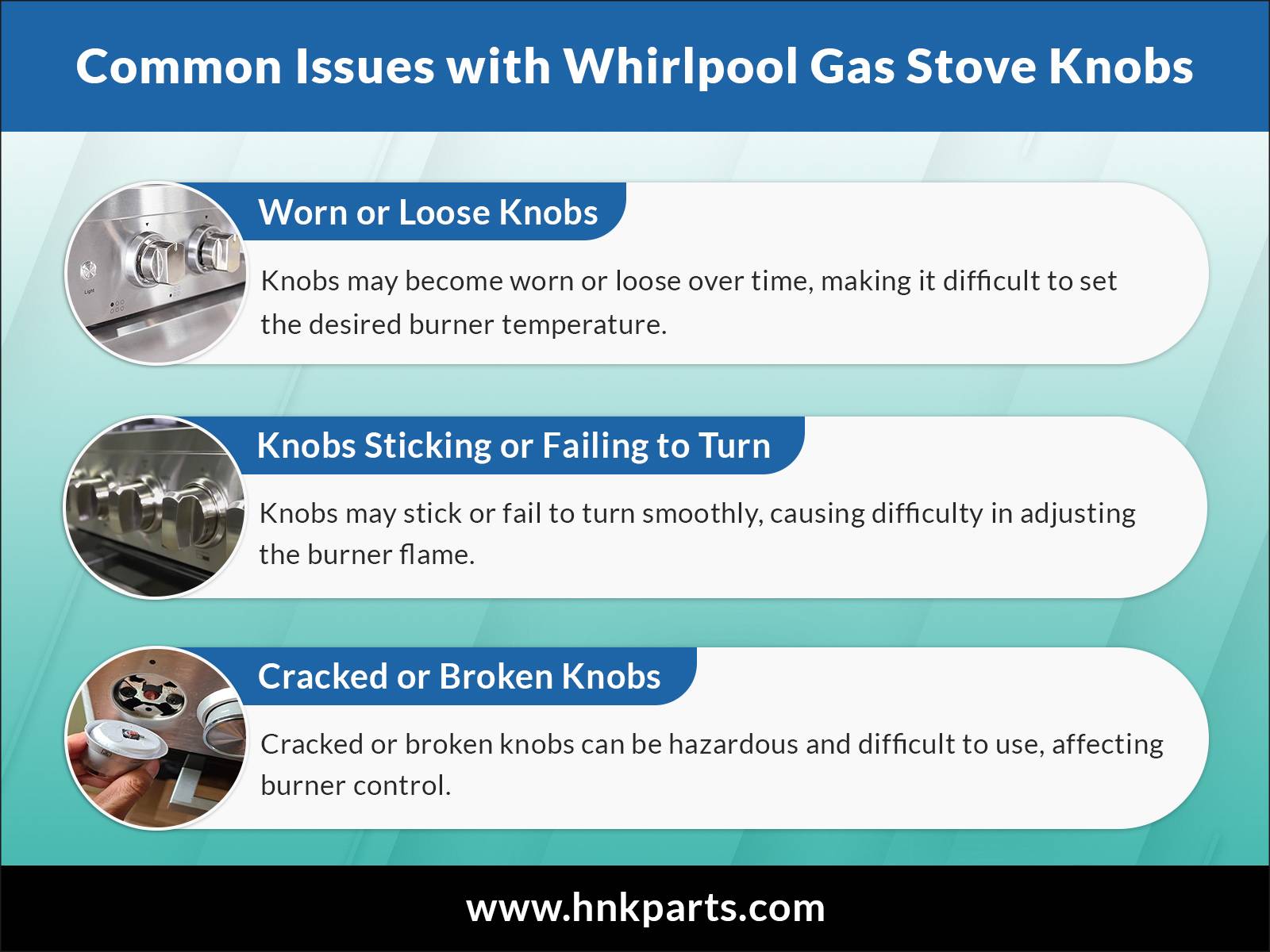 Common Issues with Whirlpool Gas Stove Knobs_HnkParts